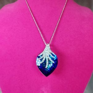 Swarovski Sapphire heart necklace.